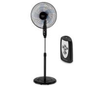 UFESA - Ventilador de pie Dakota 84105610 con tecnología ULTRAFRESH 5, 5 aspas y caudal homogéneo para salón o dormitorio, negro, 40 cm, 50 W, 3 velocidades y modo Sleep Black Medium