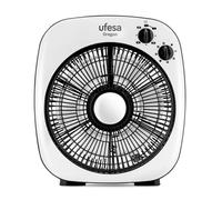 Ufesa - Ventilador de suelo Oregon con rejilla giratoria multidireccional, tecnología silenciosa y diseño compacto para uso doméstico en espacios reducidos White