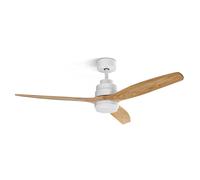 Ufesa - Ventilador de techo con luz Nepal de madera natural, 132 cm, 6 velocidades, temporizador hasta 8 h, modo invierno/verano y brisa natural, con mando a distancia Multicolor