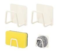 UFUFMATE - 2 soportes magnéticos para esponja, secado rápido, soporte adhesivo para esponja, soporte de esponja de acero inoxidable para fregadero de cocina (blanco)
