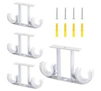 UFUFMATE - Juego de 4 soportes para barra de cortina de aleación de aluminio para barra de cortina de 23 mm a 26 mm (blanco)