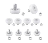 UFURMATE 10 rodillos de plástico POM para cajones de gabinete, ruedas con tuercas, guías deslizantes para muebles, piezas de repuesto (diámetro 19 mm)