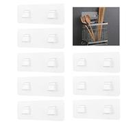 UFURMATE Ganchos adhesivos adhesivos, 8 adhesivos transparentes para ducha, soportes para estantes de esquina de baño, cesta de ducha, soportes para cesta de alambre plana y redonda (7 x 20 cm)