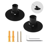UFURMATE Juego de 2 soportes ajustables para cortina de ducha de acero titanio con tornillos (negro, diámetro interior de 22 mm y 26 mm)