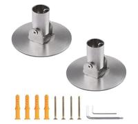 UFURMATE Soporte para barra de cortina de ducha, 4 piezas de 26 mm de diámetro interior de acero de titanio, barra de cortina de ducha con brida giratoria única, soporte de montaje en pared con
