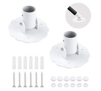 UFURMATE Soporte para barra de cortina de ducha en forma de flor, 2 piezas telescópicas de metal para cortina de ducha, barra de cortina giratoria, soporte de montaje en pared (blanco, 26 mm)