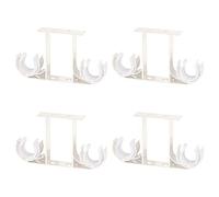 UFURMATE Soportes de Barra de Cortina, 4 Soportes de Montaje en Techo de Aleación de Aluminio, Soportes de Doble Cortina para Cortina de Ventana, para Colgar para Barra de Cortina de 28 mm (Blanco)