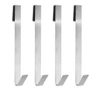 UHETLET 4 PCS Ganchos para Mampara de Ducha, Colgador Toalla Ducha Puerta, Gancho de Acero Inoxidable paraDucha, Gancho para Vidrio de 12mm de Grosor, Ganchos para Toalleros Ropa de Baño- Plata