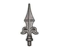 UHRIG Punta de valla forjada de acero, punta decorativa rústica de hierro forjado, punta de metal, punta de lanza altura: 135 mm