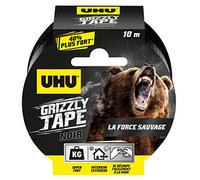 UHU 34555 Grizzly Tape - Cinta adhesiva (10 m), color negro