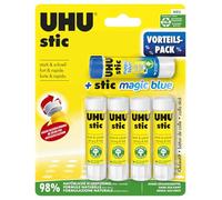 UHU 45275, Barras de pegamento, Amarillo, 4 barras y 1 Magico barra ( 5x8.2 gr)