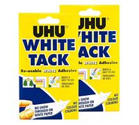 Uhu Blanco Tipo Tack Pack Doble - Adhesivo Reutilizable Adhesivo Masilla - Blanco