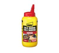 UHU Cola Madeira Express D2 750 G Transparente al Secarse, Resina Sintética, Adhesivo para Madera en Botella, Amarillo, Líquido, 1 Unidad