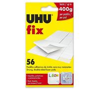 UHU Fix - Almohadillas adhesivas de espuma de doble cara, tiras adhesivas para pared, paquete de 56