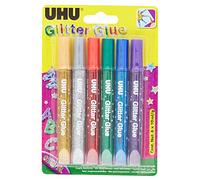 UHU Pegamento decorativo Glitter Glue Original – Purpurina brillante – Pack 6x10 ml