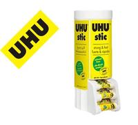 Uhu Pegamento en barra multiformato con expositor de sobremesa y 12 unidades de 21 g adicionales
