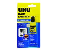 UHU Plástico duro adhesivo especial, adecuado para la unión de plásticos duros resistente al agua, la temperatura, los ácidos y los álcalis, 30 g, transparente