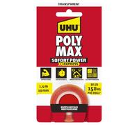 UHU Polymax 7004622 - Cinta doble transparente, 1,5 m x 19 mm