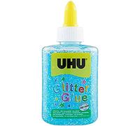 UHU Purpurina - Botella de pegamento (88,5 ml), color azul claro