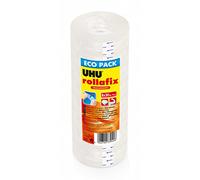 UHU Rollafix - Cinta adhesiva transparente, no amarillea, recarga, lote de 8 rollos de 30 m x 19 mm