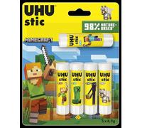 UHU Stic Sonic Barra de Pegamento Sostenible, Pegado Fuerte, Rápido y Duradero, Pack 5 * 8,2 g