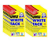 UHU White Tack - Masilla adhesiva reutilizable - 12 unidades