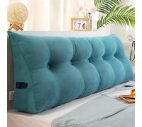 UIHECTA CojíN CuñA Triangular, Almohada De Lectura De Cabecera, Respaldo Cabecero Desmontable, CojíN Lumbar De CuñA, Refuerzo De Apoyo De Posicionamiento, para HabitacióN, DiváN,Azul,L120×W20×H50cm