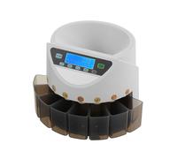 VEVOR Clasificadora de Monedas EURO, Contadora de Monedas para 8 Tipos de Monedas de Euro con Pantalla LCD, Almacenamiento de Monedas, 5 Tubos y Cajas para Monedas Admite hasta 850 Monedas