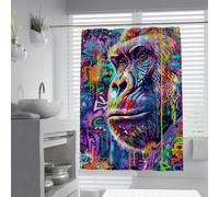UIRINGART Mono Graffiti Gorila Morado Cortina Ducha Decoración 160x200cm