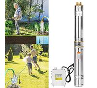 UISEBRT Bomba para pozos profundos de acero inoxidable, 1,1 kW/1,5 hp hasta 4.000 l/h, caudal, bomba sumergible, 1100 W, compatible con arena, bomba de presión sumergible