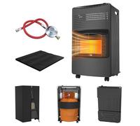 UISEBRT Calefacción de gas para interiores, horno de gas con 3 niveles de calor, 1500 W - 2750 W, 4200 W, incluye regulador de presión de gas, manguera de gas, calefactor de gas, infrarrojos, bombona