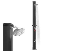 UISEBRT Ducha solar de 40 litros, ducha solar de jardín de 216 cm de alto, cabezal de ducha de lluvia giratorio, máx. 60 °C, ducha exterior con grifo y juego de conexión para piscina, jardín y camping