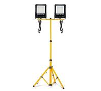 UISEBRT Focos LED Exterior 2 * 100W Blanco Frío con Trípode - Foco de trabajo LED reflector a prueba de agua IP66 para uso en interiores y exteriores - garaje, campo de deportes, obra de construcción