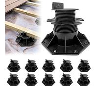 UISEBRT Soporte de altura ajustable, 20 unidades, patas niveladoras, 60 - 140 mm, WPC, para subestructura de terrazas, placas de terraza, madera WPC y plástico