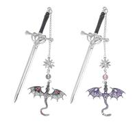 UJBVCX 2 Piezas Dragón Marcapaginas, Marcapáginas de Metal, Regalo Unico para Amantes de los Libros Mujeres y Hombres