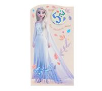 UK Greetings Disney - Tarjeta de 5º cumpleaños para ella/niña con sobre, diseño de Frozen con Elsa
