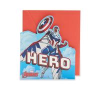 UK Greetings Marvel The Avengers - Tarjeta de felicitación de cumpleaños para él/niño, diseño del Capitán América