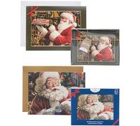 UK Greetings Multipack de 16 tarjetas de Navidad para él/ella/amigo, 2 diseños de Papá Noel de lujo