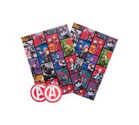 UK Greetings Papel de regalo de superhéroes para niños, papel de regalo de héroes de Marvel, para niños, diseño de Los Vengadores de Marvel, color azul