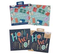 UK Greetings Paquete de 16 tarjetas de Navidad para él/ella o novio, 2 diseños modernos