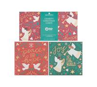 UK Greetings Paquete múltiple de 10 tarjetas de Navidad benéficas para él/ella/amigo, 2 diseños y caja de recuerdo de paz/esperanza/alegría