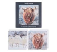 UK Greetings Paquete múltiple de 12 tarjetas de Navidad para él/ella/amigo, 2 diseños de animales