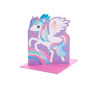 UK Greetings Tarjeta de 4º cumpleaños - Tarjeta de 4º cumpleaños para niñas - Tarjeta de 4º cumpleaños para niñas - Tarjeta de cumpleaños para niñas de 4 años - Tarjeta de cumpleaños de unicornio,