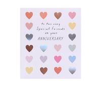 UK Greetings Tarjeta de aniversario para amigos especiales, diseño de corazones coloridos