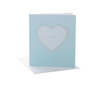 UK Greetings Tarjeta de compromiso, para novia y novio, para ella/él, diseño de corazón de lámina plateada, con sobre, 143 x 165 mm