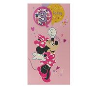 UK Greetings Tarjeta de cumpleaños de Disney para ella/niña con sobre, diseño de insignia con Minnie Mouse