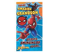 UK Greetings Tarjeta de cumpleaños de Spider-Man de Marvel para nieto