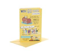 UK Greetings Tarjeta de cumpleaños número 60 para él/amigo, diseño humorístico, multicolor, 149 mm x 229 mm