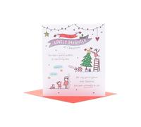 UK Greetings Tarjeta de Navidad para hija, diseño de garabatos sinceros