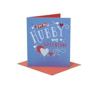 UK Greetings Tarjeta del día de San Valentín para marido, con texto en inglés I Love You, para él, niños, hombres, hermoso diseño, con sobre, 178 mm x 273 mm